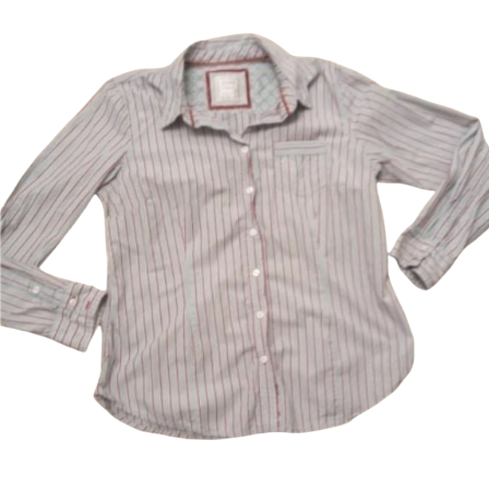 Old Navy XL Blue & Red Striped Long Sleeve Button Down Shirt